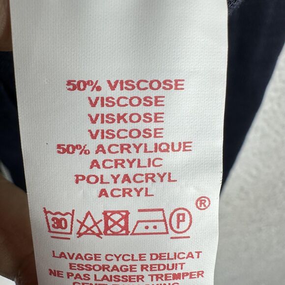 Saint James Mademoiselle Sweater Womens Medium Navy Zip Cardigan Made in France - Picture 7 of 12